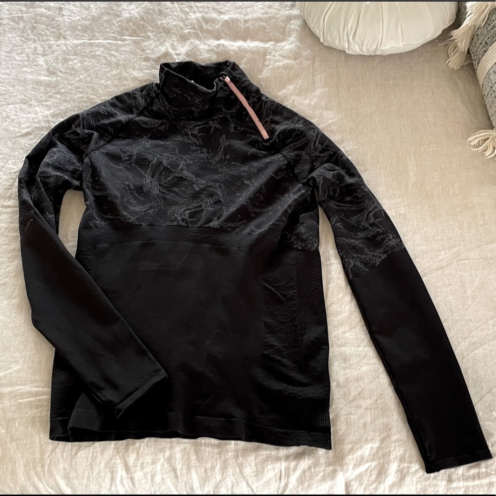 Fabletics - Amelia Black + Pink Active Pullover - Size M